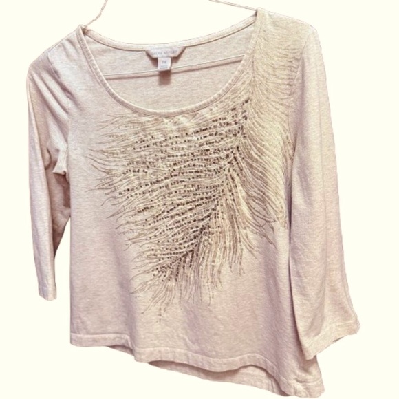 Laura Ashley Sparkly Gold Leaf T-Shirt (PM) - Picture 3 of 6